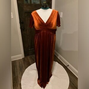 Orange Velvet SHEIN Dress 1x!